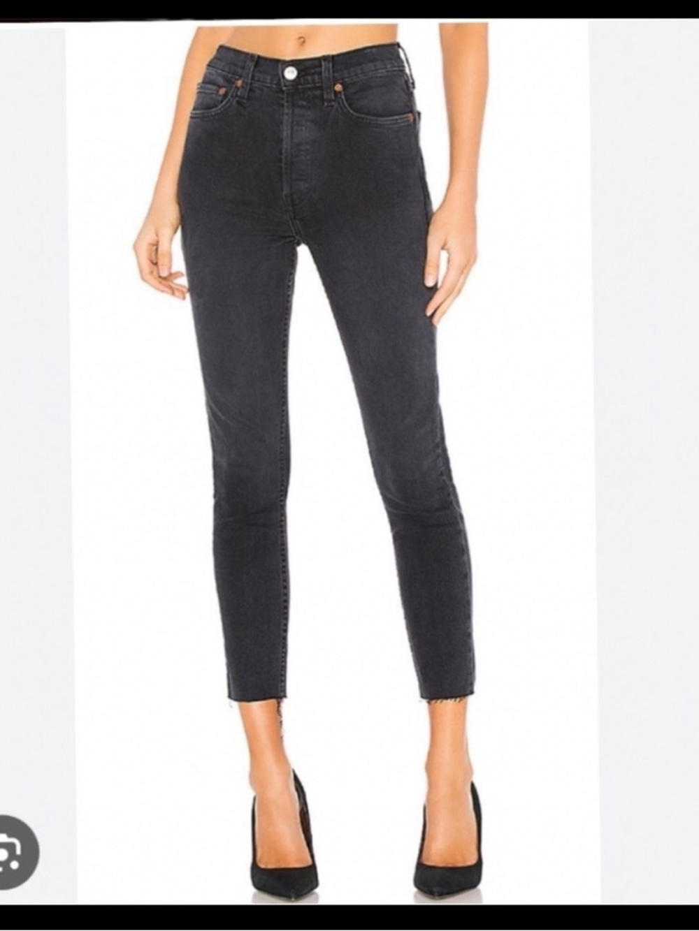 RE/DONE Originals  High Rise Ankle Crop Jeans